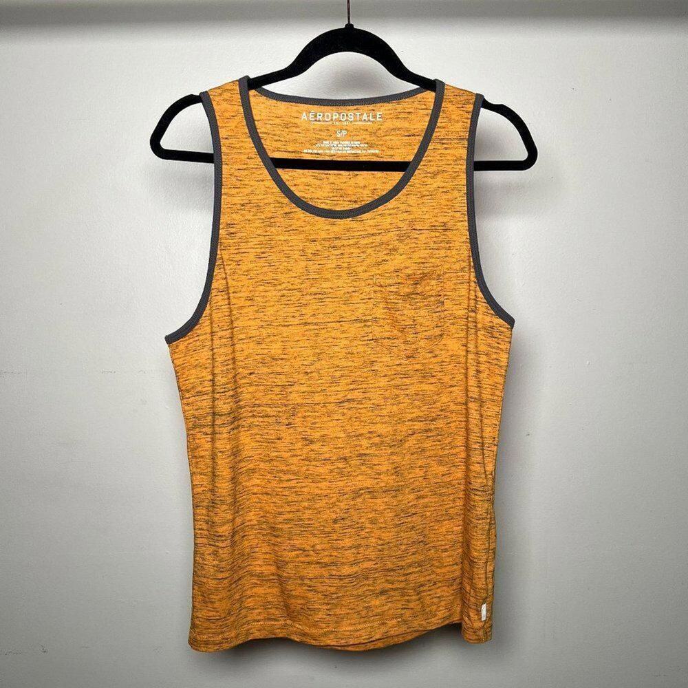 Aéropostale Orange & Gray Tri-Blend Athletic Tank Top Size S